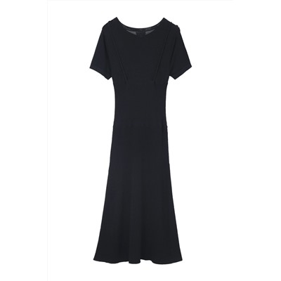 Vestido efecto doble prenda Negro