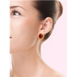 Кольцо из золочёного серебра с нат.янтарём 925 пробы 310070з440