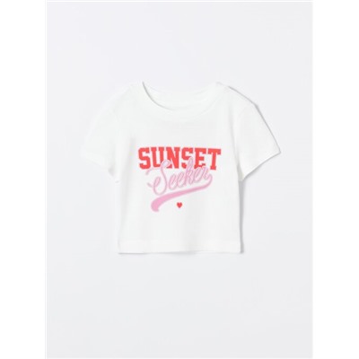 PRINTED CROPPED T-SHIRT
