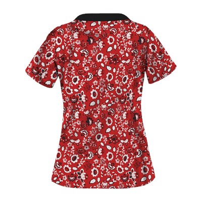 UA Bandana Blossom Red Scrub Top