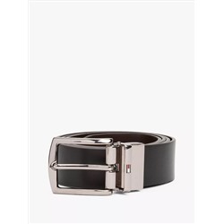 Reversible Flag Logo Loop Leather Belt