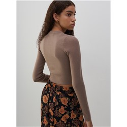 Kurzes Top aus Rippstrickjersey