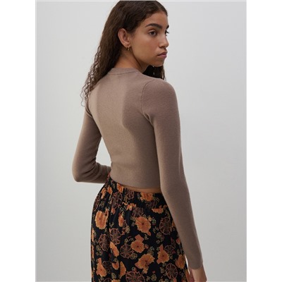 Kurzes Top aus Rippstrickjersey