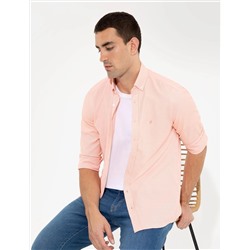 Turuncu Slim Fit Oxford Gömlek