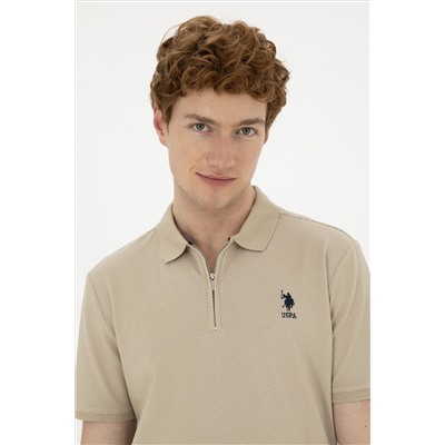 Erkek Regular Fit Polo Yaka Açık Haki Tişört