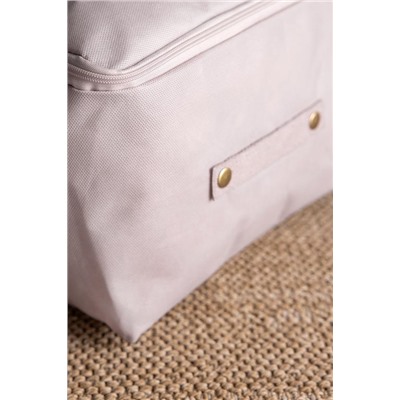 Çiçek Desen Baskılı Hurç - Pudra - 30x22x18 cm