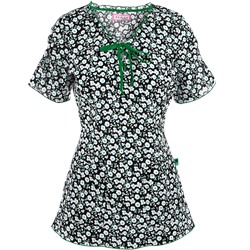 koi Scrubs Petite Rose Print Top