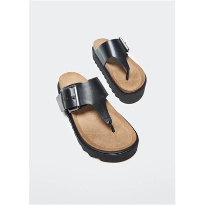 Sandalia piel plataforma -  Mujer | MANGO OUTLET Melilla