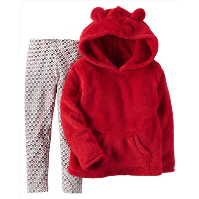 2-Piece Sherpa Hoodie & Legging Set