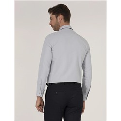Gri Slim Fit Oxford Gömlek