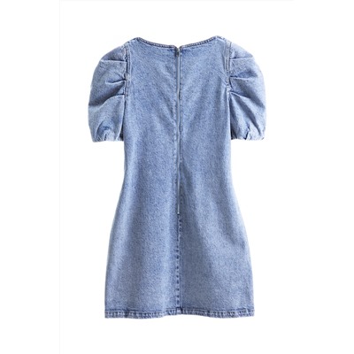 Vestido recto vaquero Azul claro