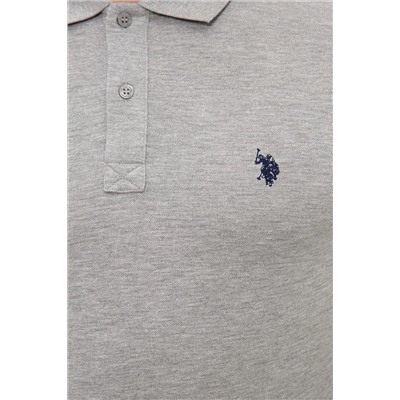 Erkek Gri Melanj Basic Polo Yaka Tişört