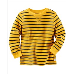 Long-Sleeve Striped Thermal Tee
