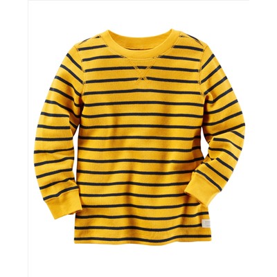 Long-Sleeve Striped Thermal Tee