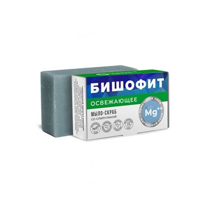 Мыло-скраб Освежающее с Бишофитом и спирулиной