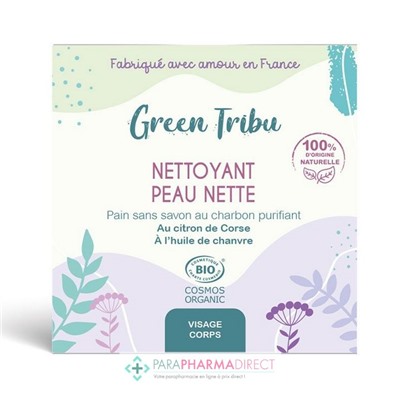 Green Tribu Nettoyant Peau Nette - Pain Sans Savon - Visage & Corps - BIO 110 g