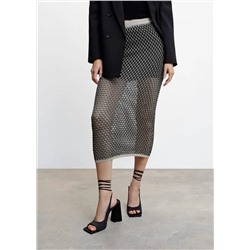 Falda lúrex punto calado -  Mujer | MANGO OUTLET Melilla
