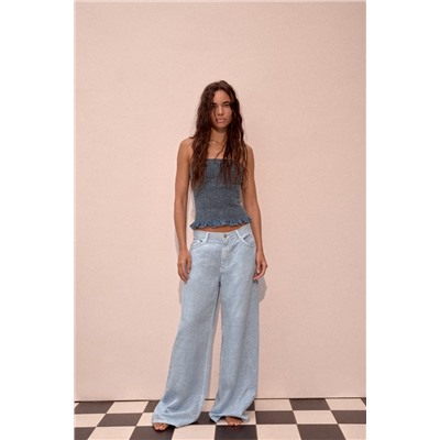 PANTALÓN CON LINO WIDE LEG