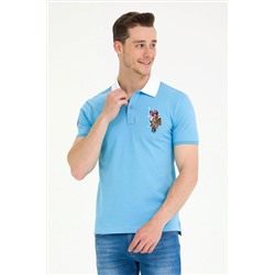 Erkek Turkuaz Basic Polo Yaka Tişört