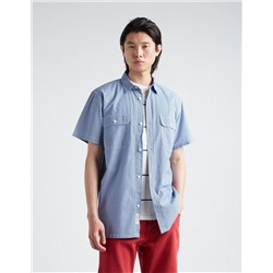 Vichy Short Sleeve Shirt, Men, Blue