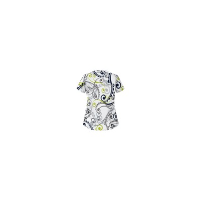 UA Cartwheels Giddy Green Asymmetrical Scrub Top
