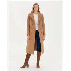 Bej Slim Fit Kaşe Kaban