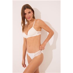 Braga clásica microfibra y encaje blanco