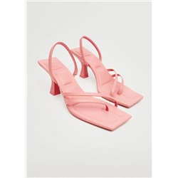 Sandalia piel tacón tiras -  Mujer | MANGO OUTLET Melilla