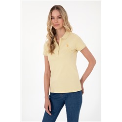 Kadın Açık Haki Basic Polo Yaka Tişört