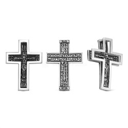Крест из чернёного серебра - 3 см 925 пробы К3-371чч