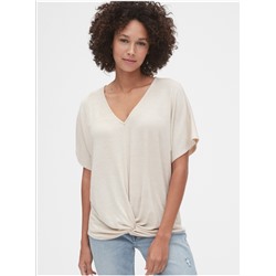 Softspun Twist-Front V-Neck Top