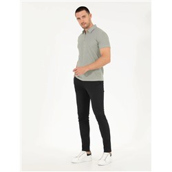 Siyah Slim Fit Kanvas Pantolon