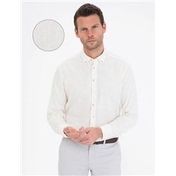 Açık Sarı Regular Fit Uzun Kollu Gömlek
