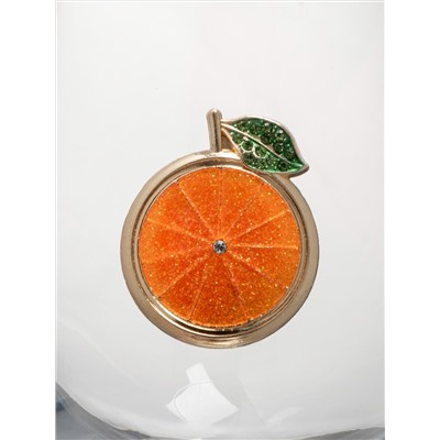 Стакан, 12 см, 500 мл, стекло/металл, Мандарин, Brooch
