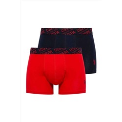 U.S. Polo Assn. Erkek Kırmızı - Lacivert 2 Li Boxer US.01.80366.INT