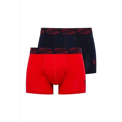 U.S. Polo Assn. Erkek Kırmızı - Lacivert 2 Li Boxer US.01.80366.INT