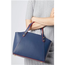Bolso de piel Parl Azul marino y rojo