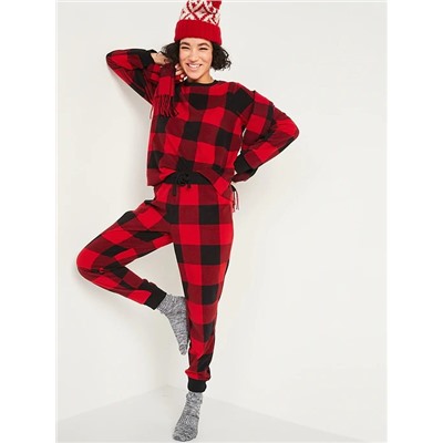 Patterned Micro Performance Fleece Pajama Set for Women