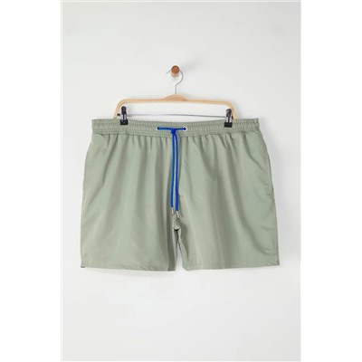 TRENDYOL MAN Açık Haki Büyük Beden Standart Fit Deniz Şortu TMNSS24KD00000