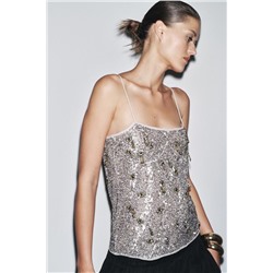 ZW COLLECTION EMBROIDERED BEADED TOP