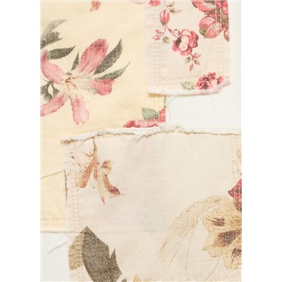 Jeans rectos parches flores