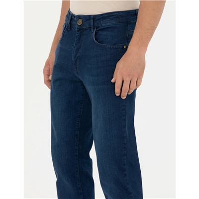 Lacivert Straight Fit Jean Pantolon