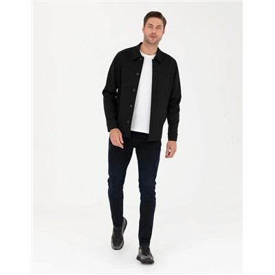 Siyah Regular Fit Gömlek Ceket