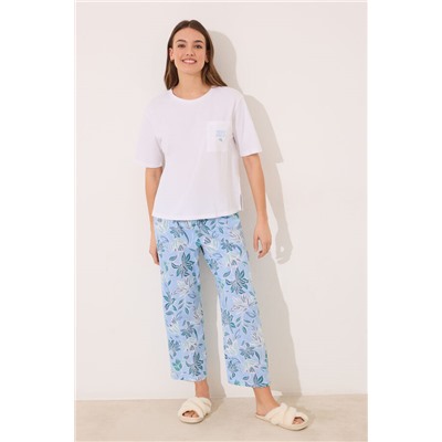 Pijama Capri 100% algodón estampado flores