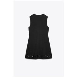 CUTWORK EMBROIDERY KNIT DRESS