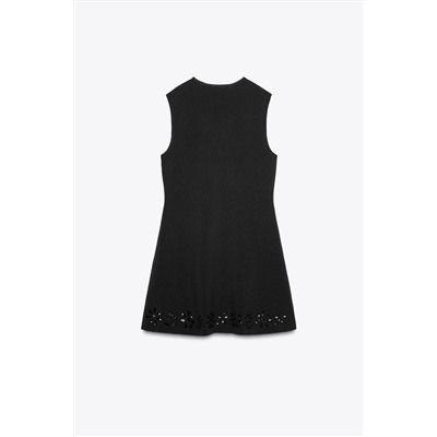 CUTWORK EMBROIDERY KNIT DRESS