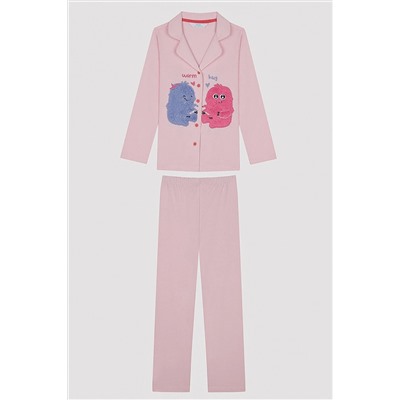 Penti Kız Çocuk Warm Hug Pembe Pijama Takımı PNP07G5823SK-LA66