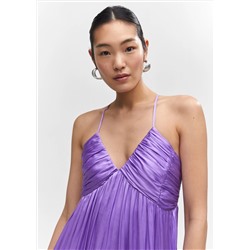 Vestido satinado fruncido