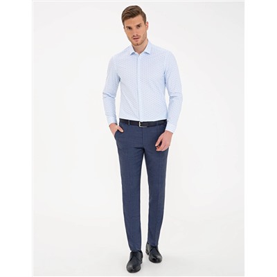 Açık Mavi Slim Fit Uzun Kollu Gömlek