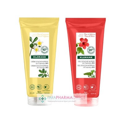 Klorane Cupuaçu Crème Douche Nutritive Fleur de Frangipanier + Gel Douche Nutritif Fleur d'Hibiscus 2x200mlLot  × 2